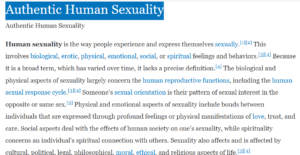 Authentic Human Sexuality