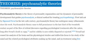  psychoanalytic theories