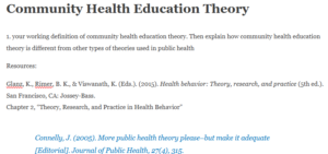 Community Health Education Theory