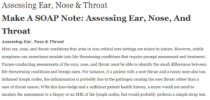 Assessing Ear, Nose & Throat