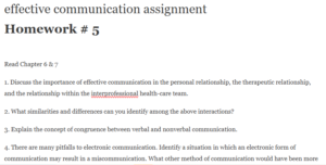 effective communication assignment