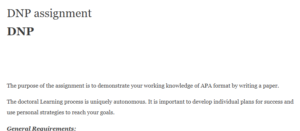 DNP assignment