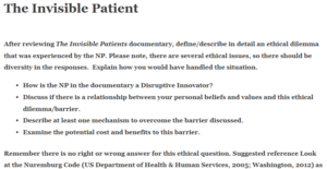 The Invisible Patient