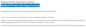 Medical Words And Organ Systems