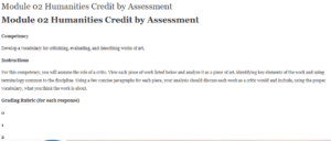 Module 02 Humanities Credit by Assessment