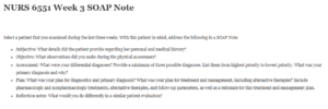 NURS 6551 Week 3 SOAP Note