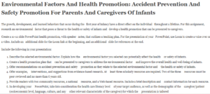 Environmental Factors And Health Promotion: Accident Prevention And Safety Promotion For Parents And Caregivers Of Infants