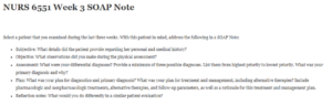 NURS 6551 Week 3 SOAP Note