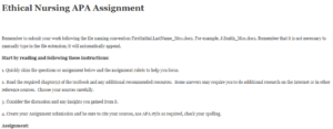 Ethical Nursing APA Assignment