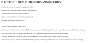 ELECTRONIC HEALTH RECORDS AND SECURITY