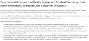 Environmental Factors And Health Promotion: Accident Prevention And Safety Promotion For Parents And Caregivers Of Infants