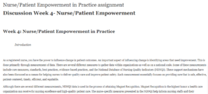 Nurse/Patient Empowerment