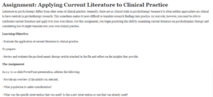 Applying Current Literature to Clinical Practice