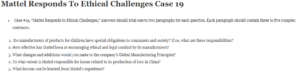 Mattel Responds To Ethical Challenges Case 19