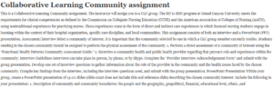 Collaborative Learning Community assignment