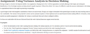 Using Variance Analysis in Decision Making