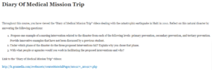 Diary Of Medical Mission Trip