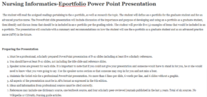 Nursing Informatics-Eportfolio Power Point Presentation