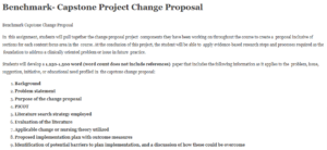 Benchmark- Capstone Project Change Proposal