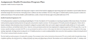 Health Promotion Program Plan