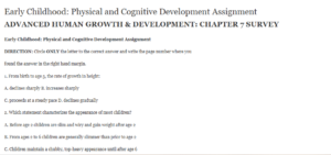 Physical and Cognitive Development Assignment