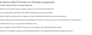 Evidence-Based Practice in Nursing Assignment