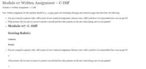 Module 07 Written Assignment – C-Diff