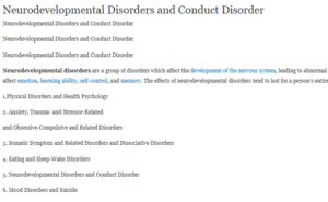 Neurodevelopmental Disorders and Conduct Disorder
