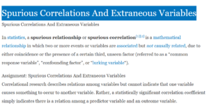 Spurious Correlations And Extraneous Variables