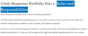 Roles and Responsibilities