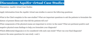 Discussion: Aquifer virtual Case Studies