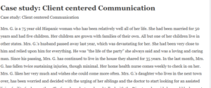 Case study: Client centered Communication