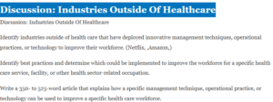 Discussion: Industries Outside Of Healthcare