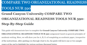 COMPARE TWO ORGANIZATIONAL READNESS TOOLS NUR 590