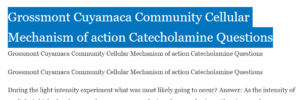 Grossmont Cuyamaca Community Cellular Mechanism of action Catecholamine Questions